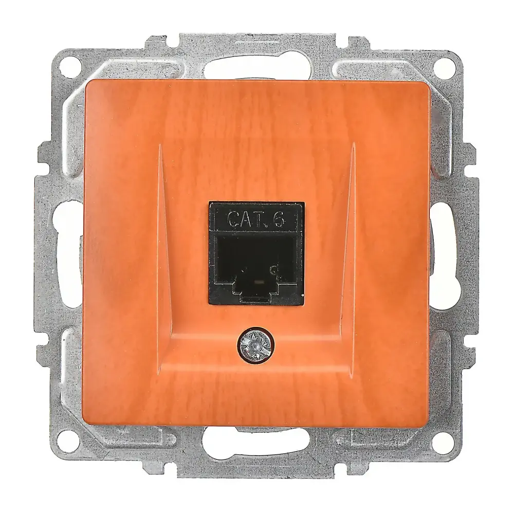Visage Tekli Data Prizi (RJ45 Cat6), Meşe (Mekanizma + Tuş/Kapak) 