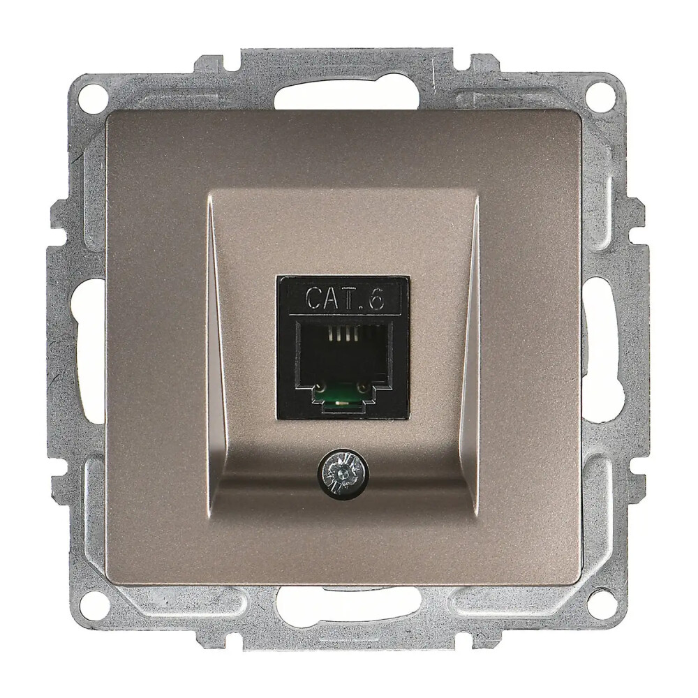 Visage Tekli Data Prizi (RJ45 Cat6), Mocha (Mekanizma + Tuş/Kapak) - Günsan Elektrik