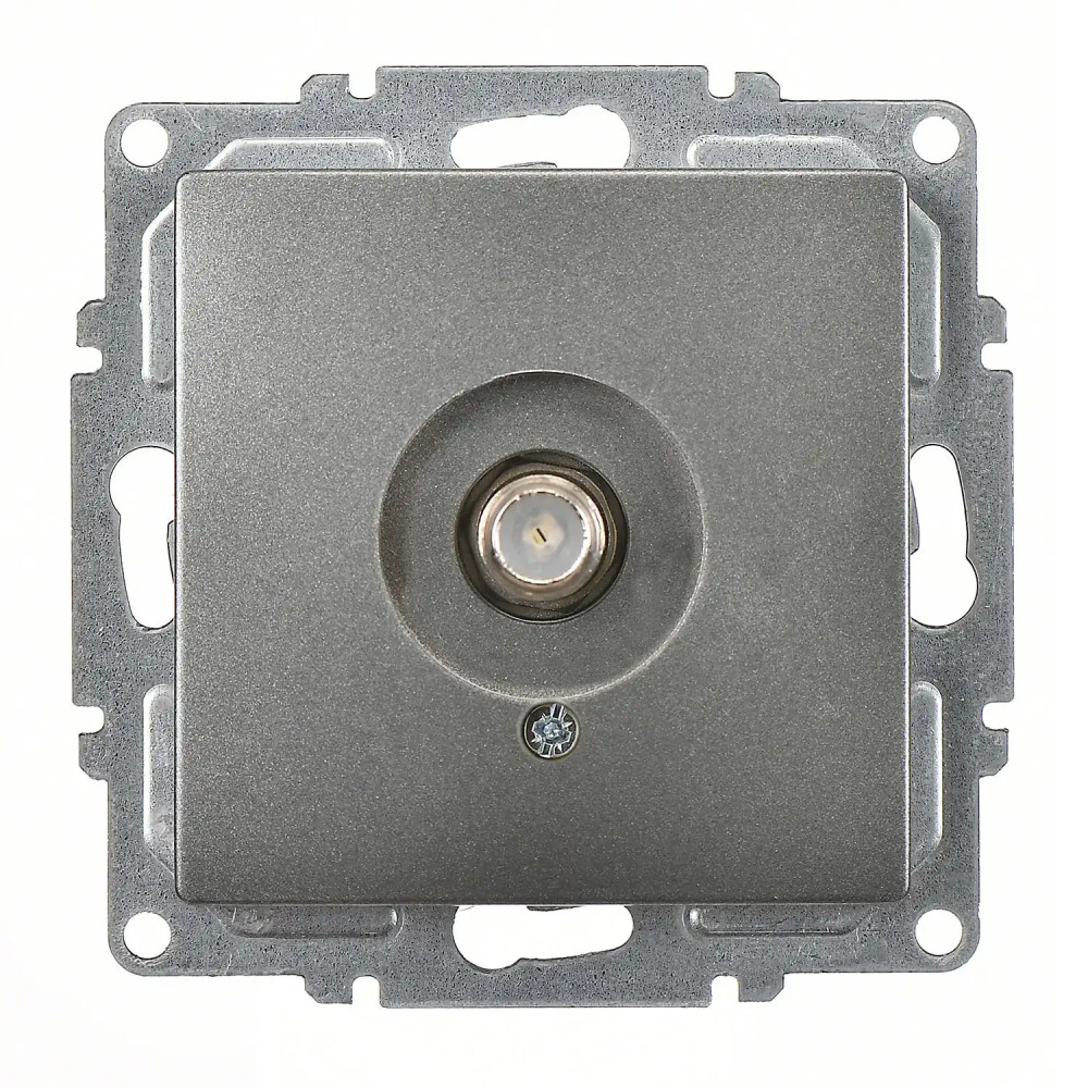 SAT socket, Single, Smoked Gray - Günsan Elektrik