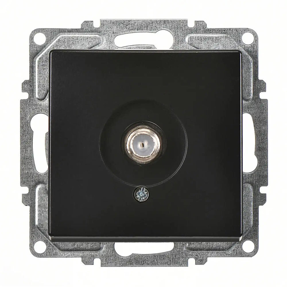 SAT socket, Single, M.Black - Günsan Elektrik