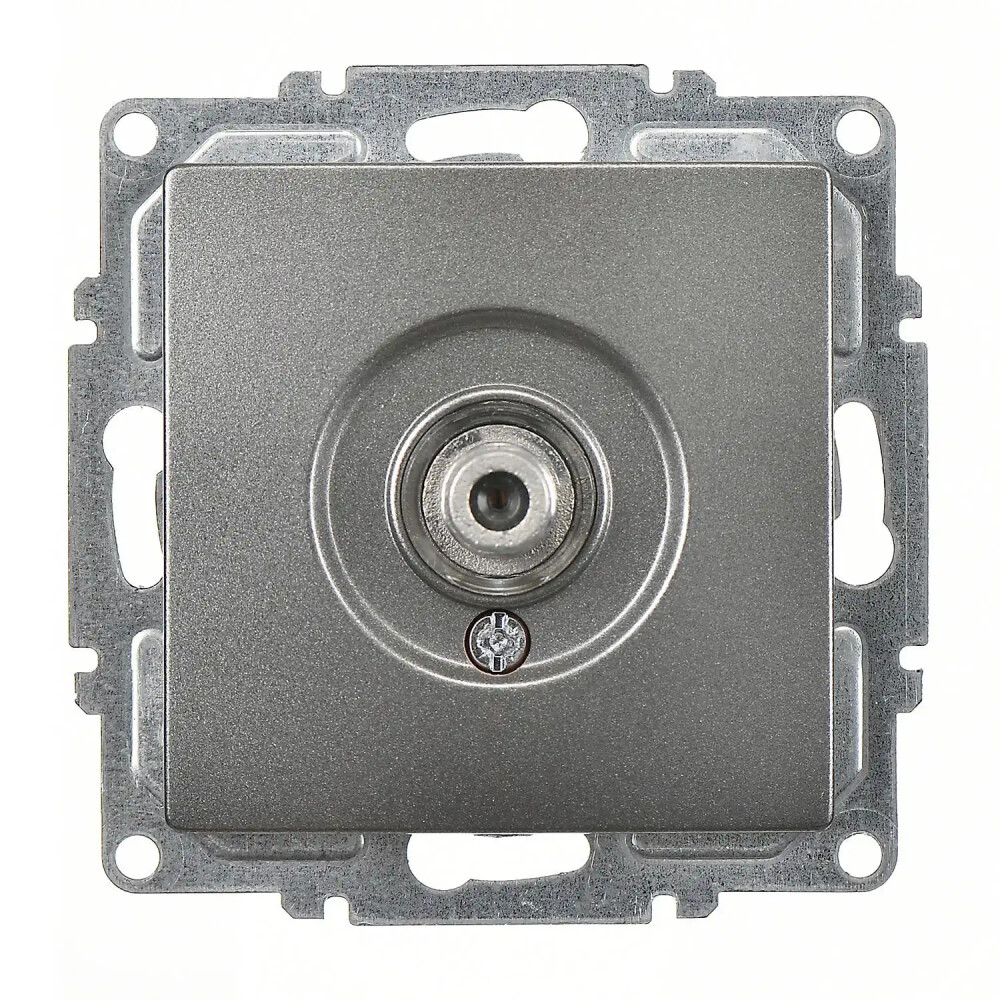 SAT Socket, Single with F connector, Ending-Intermediate, Smoked Gray - Günsan Elektrik