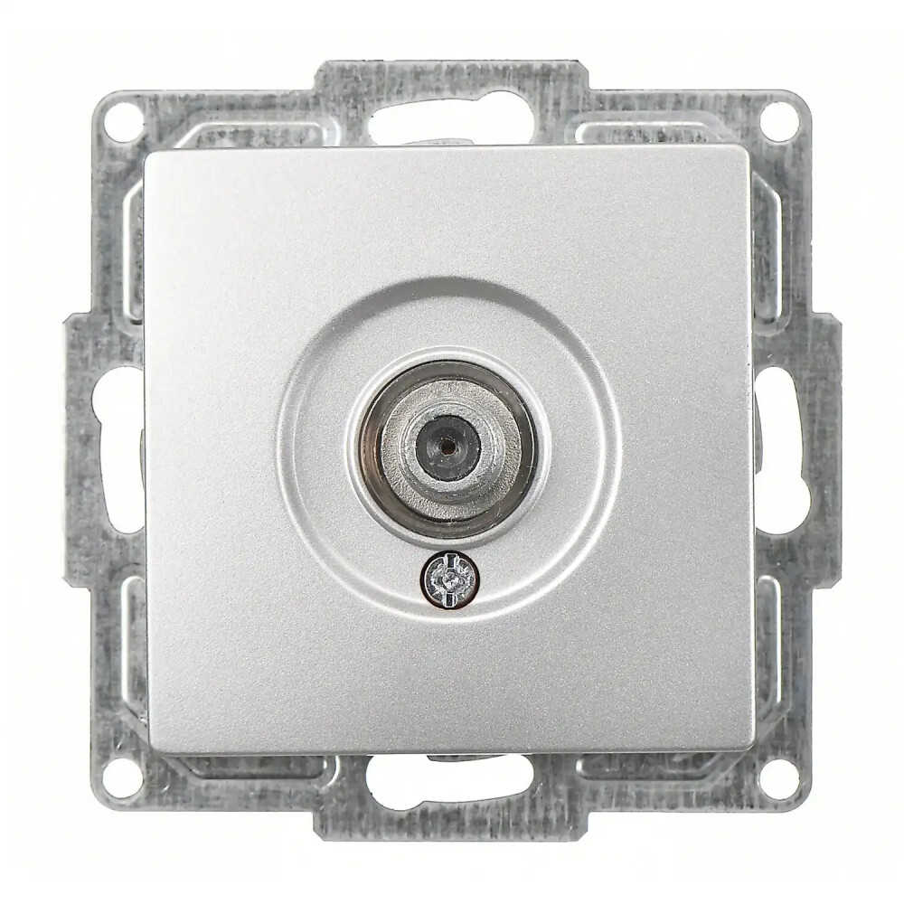 SAT Socket, Single with F connector, Ending-Intermediate, Silver - Günsan Elektrik