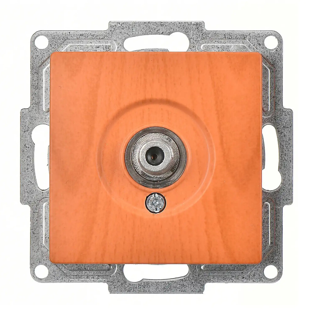 SAT Socket, Single with F connector, Ending-Intermediate, Oak - Günsan Elektrik