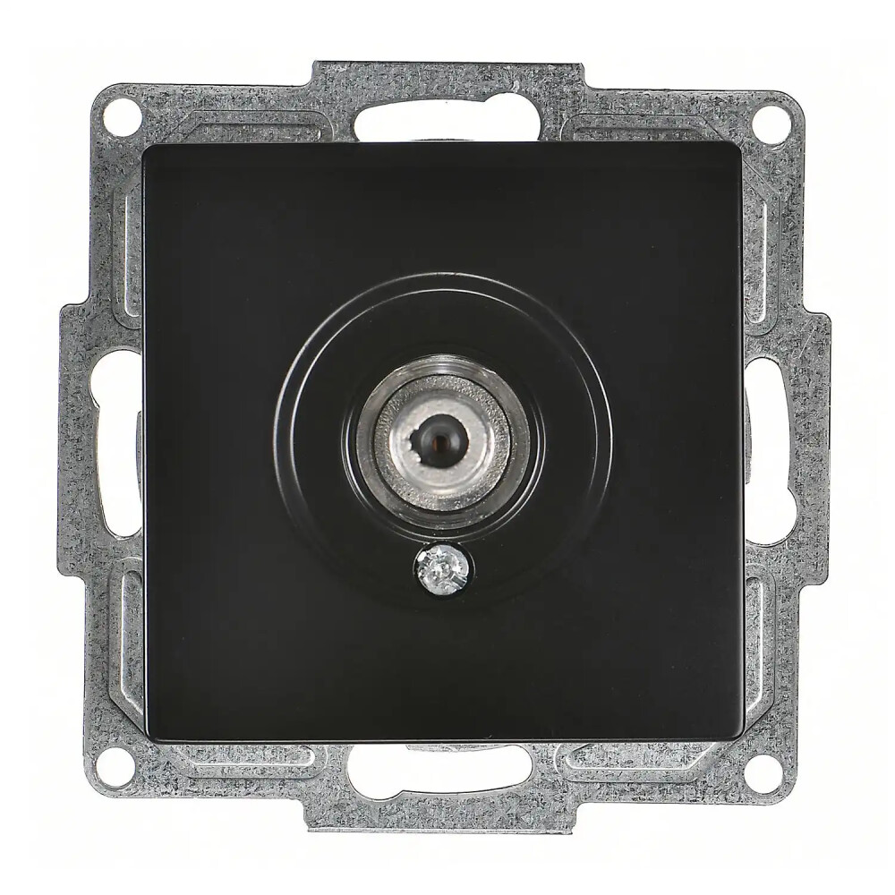 SAT Socket, Single with F connector, Ending-Intermediate, M.Black - Günsan Elektrik