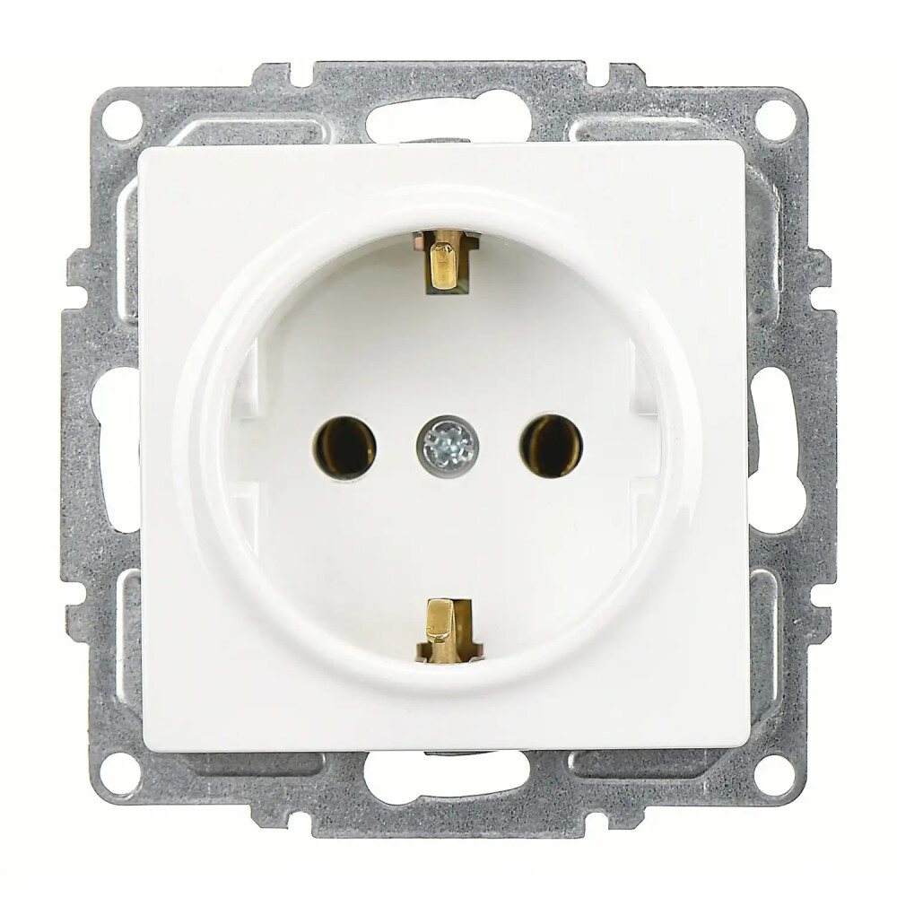 Visage Topraklı Priz, Beyaz (Mekanizma + Tuş/Kapak) - Günsan Elektrik