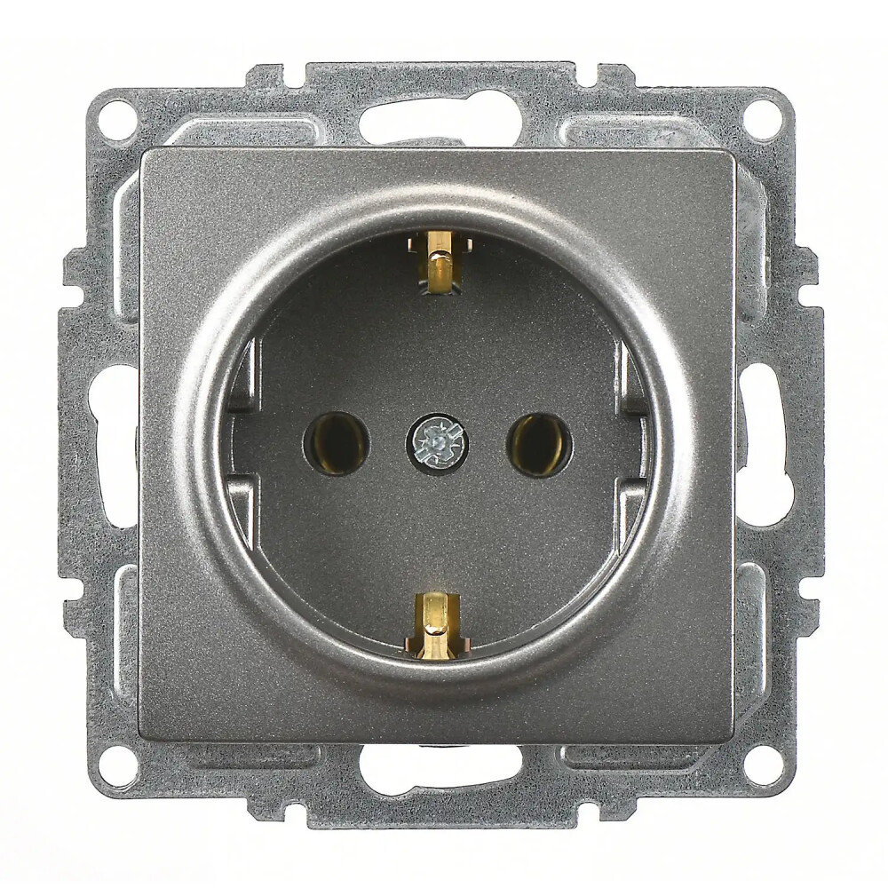 Visage Topraklı Priz, Füme (Mekanizma + Tuş/Kapak) - Günsan Elektrik