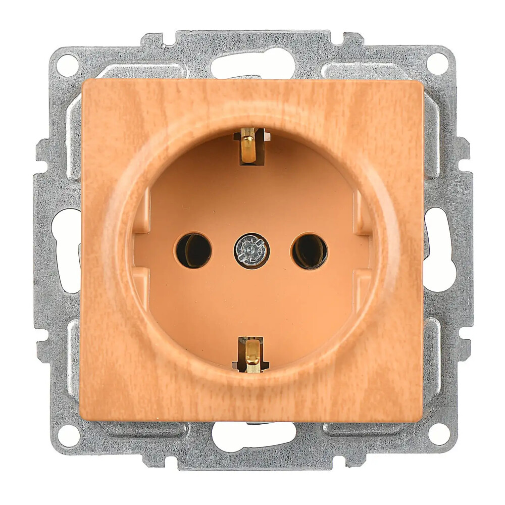 Visage Topraklı Priz (klipsli), Akçaağaç (Mekanizma + Tuş/Kapak) - Günsan Elektrik