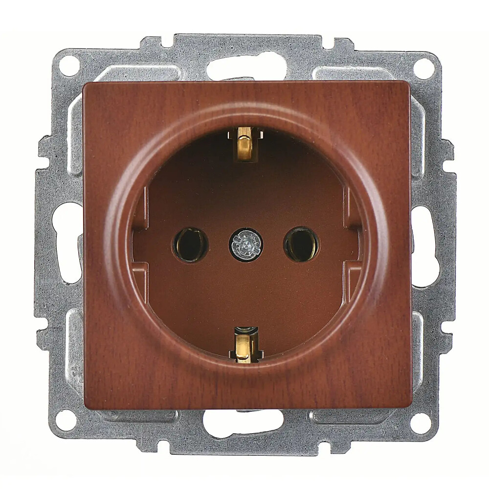 Visage Topraklı Priz (klipsli), Ceviz (Mekanizma + Tuş/Kapak) - Günsan Elektrik