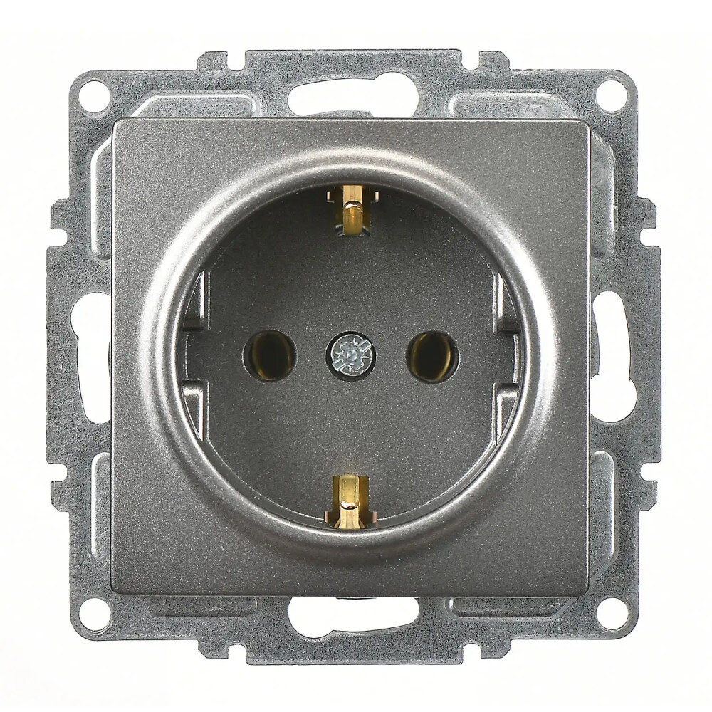 Visage Topraklı Priz (klipsli), Füme (Mekanizma + Tuş/Kapak) - Günsan Elektrik