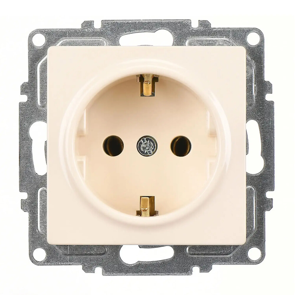 Visage Topraklı Priz (klipsli), Krem (Mekanizma + Tuş/Kapak) - Günsan Elektrik