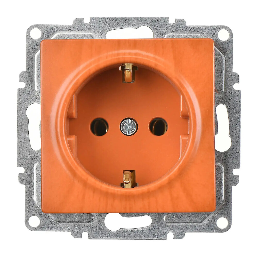 Visage Topraklı Priz (klipsli), Meşe (Mekanizma + Tuş/Kapak) - Günsan Elektrik