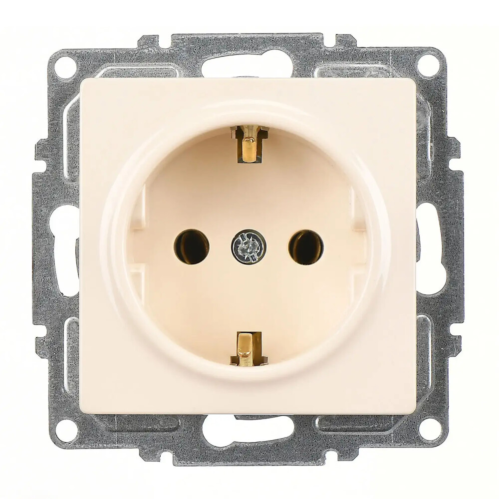 Visage Topraklı Priz, Krem (Mekanizma + Tuş/Kapak) - Günsan Elektrik