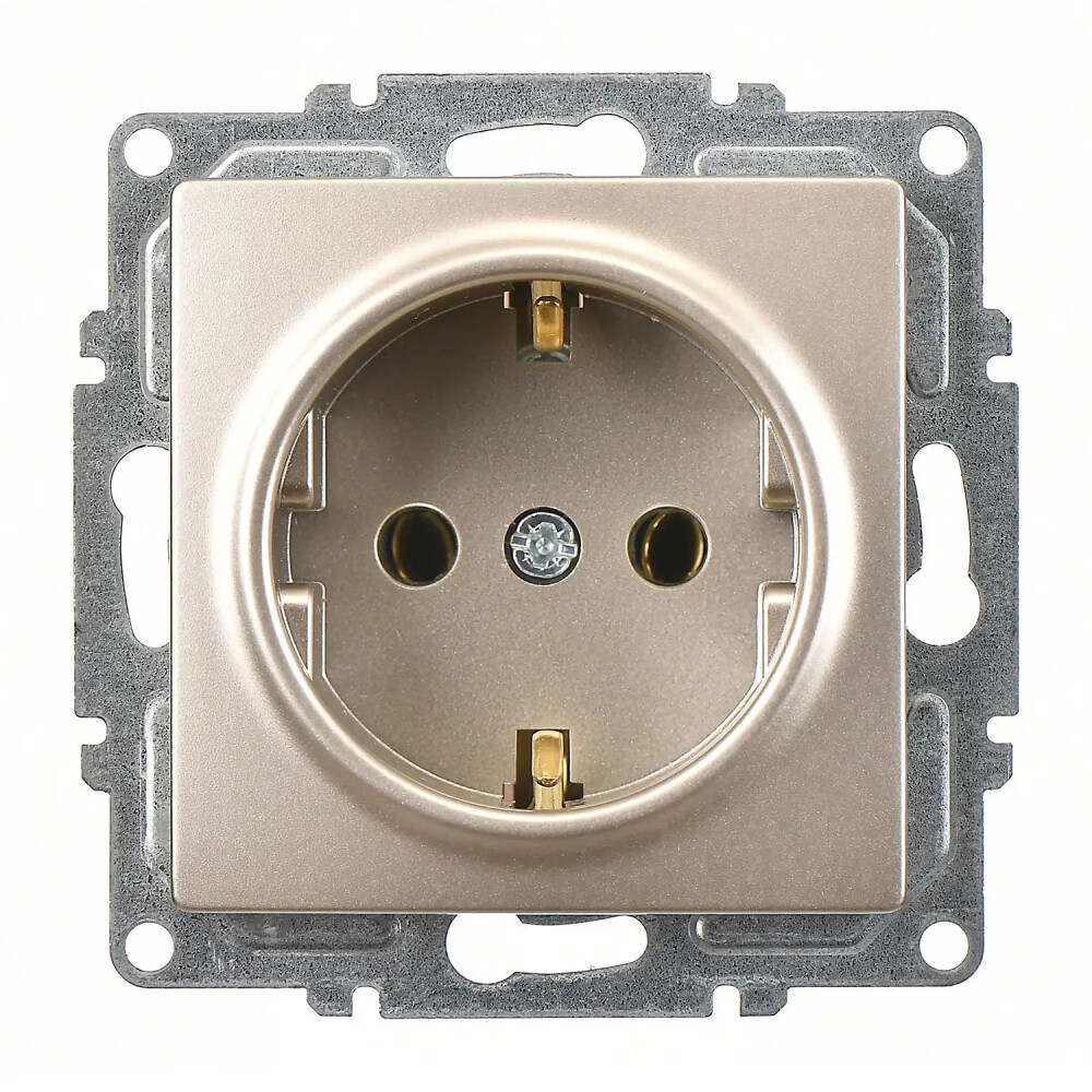 Visage Topraklı Priz, Metalik Bej (Mekanizma + Tuş/Kapak) - Günsan Elektrik