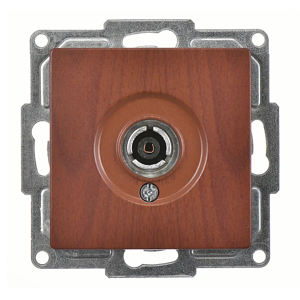 TV Socket, Ending-Intermediate, Walnut - Günsan Elektrik
