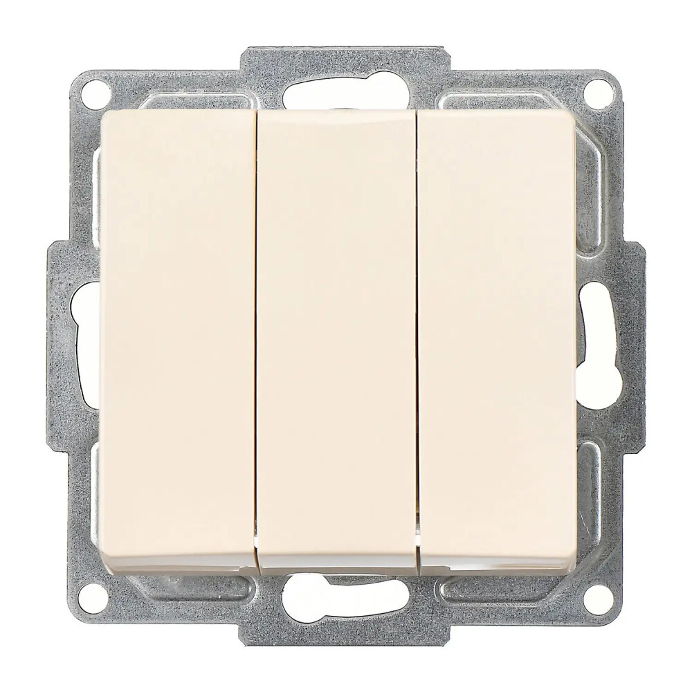 Visage Üçlü Anahtar, Krem (Mekanizma + Tuş/Kapak) - Günsan Elektrik