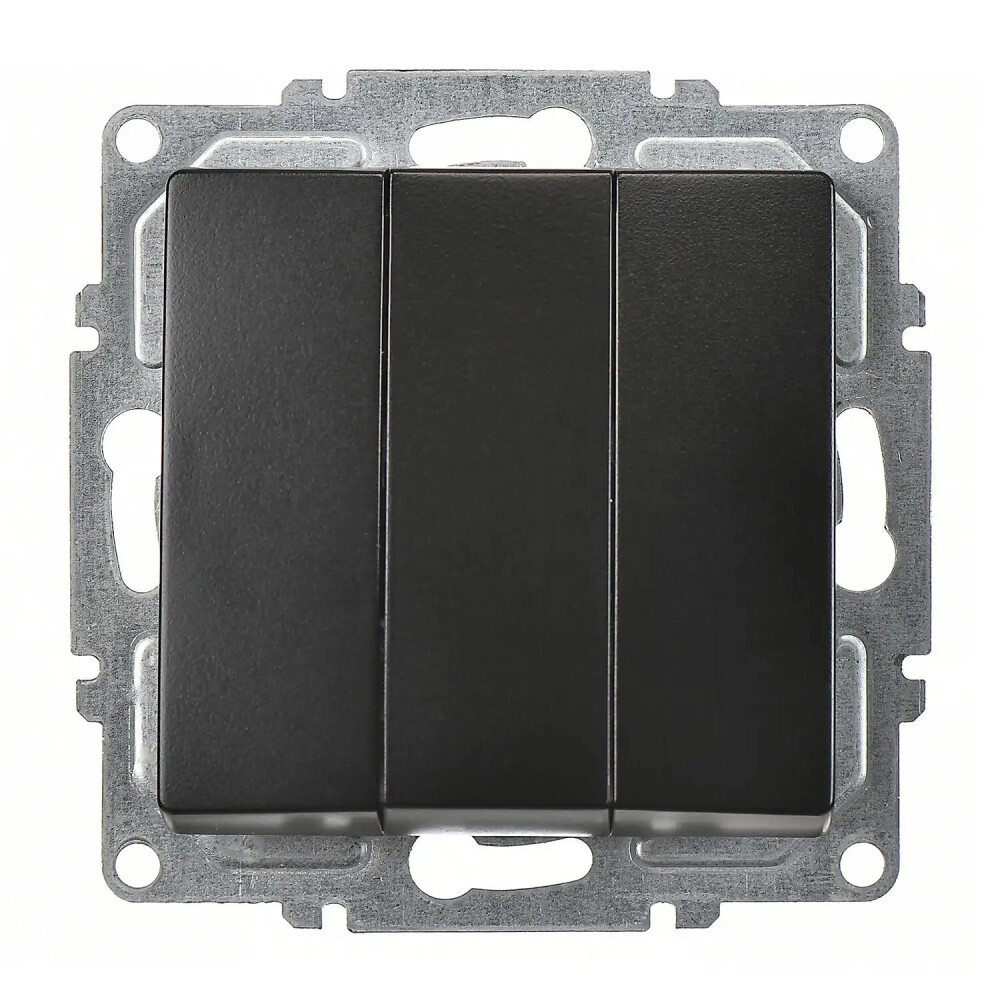 3 Gang Switch, M.Black - Günsan Elektrik