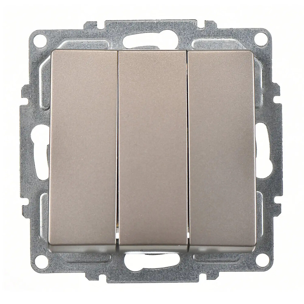 Visage Üçlü Anahtar, Mocha (Mekanizma + Tuş/Kapak) - Günsan Elektrik