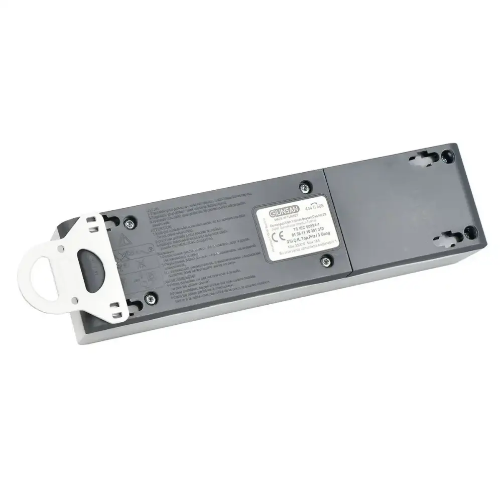 Visage Üçlü Çocuk Korumalı Topraklı Anahtarlı Priz Klemensli, Beyaz - 3