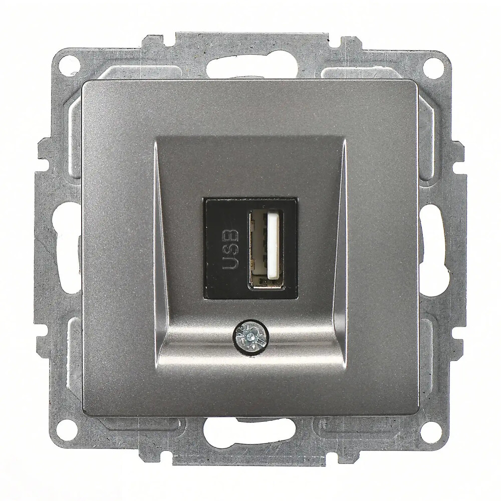 Visage USB Data Prizi, Füme (Mekanizma + Tuş/Kapak) - Günsan Elektrik