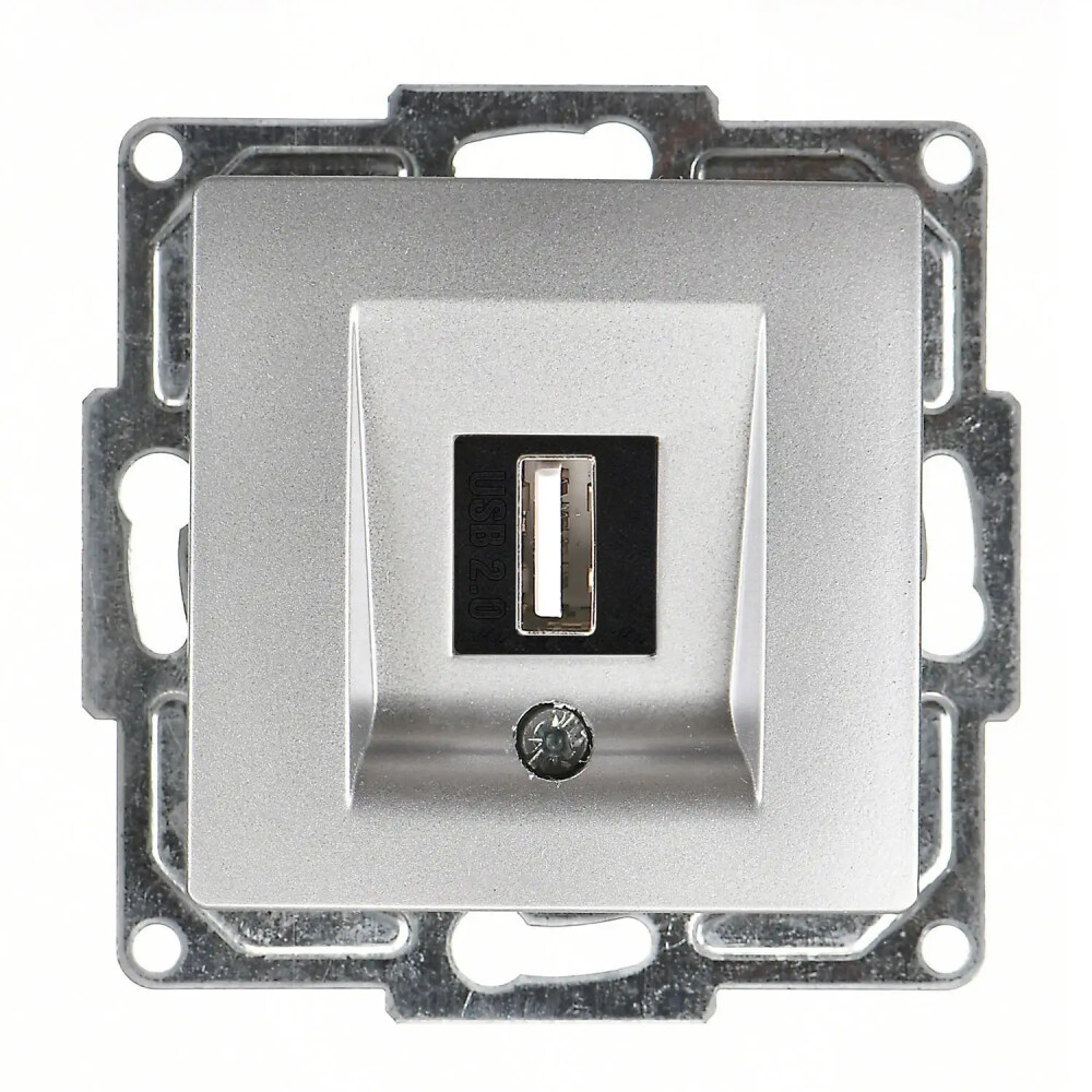 Visage USB Data Prizi, Gümüş (Mekanizma + Tuş/Kapak) - Günsan Elektrik