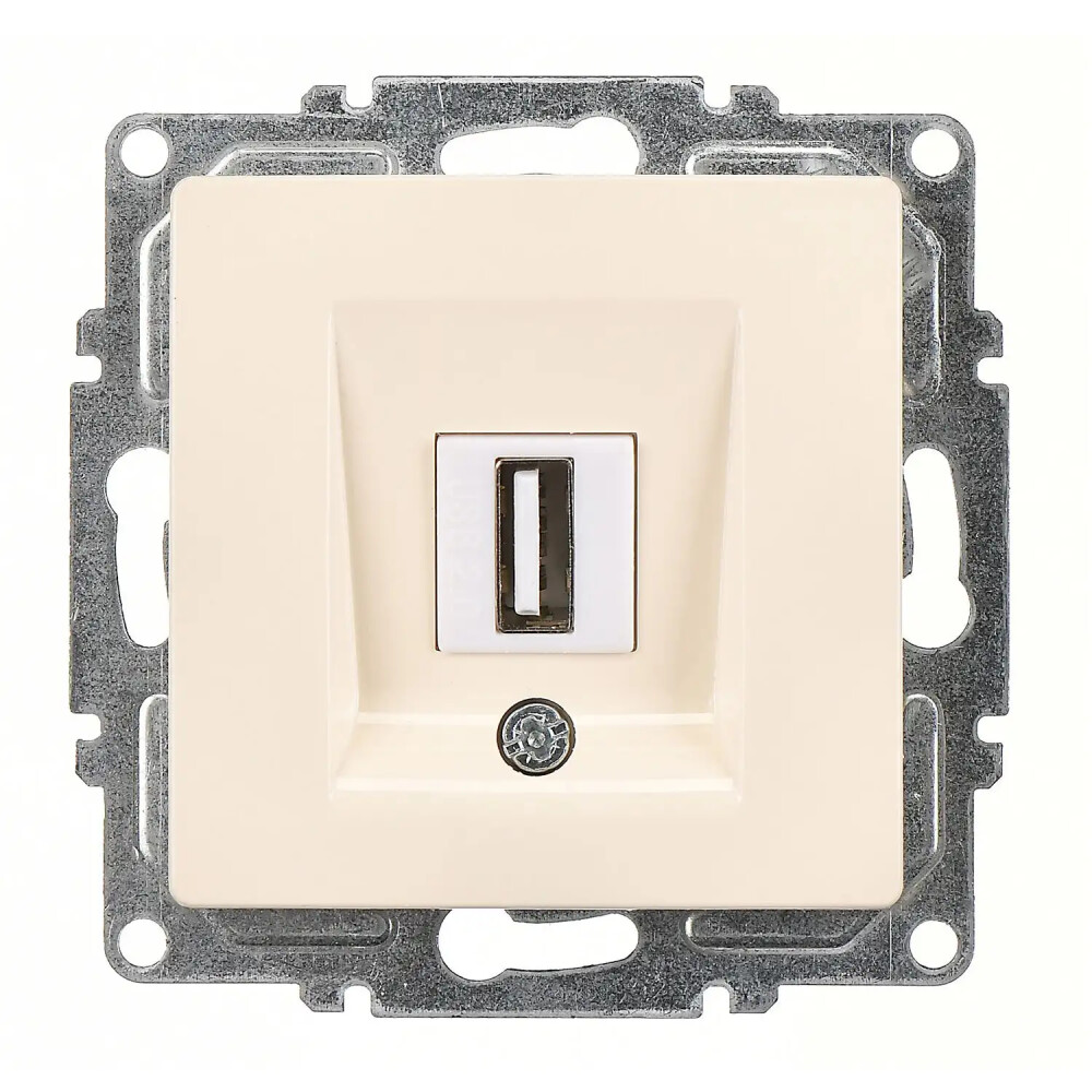 Visage USB Data Prizi, Krem (Mekanizma + Tuş/Kapak) - Günsan Elektrik