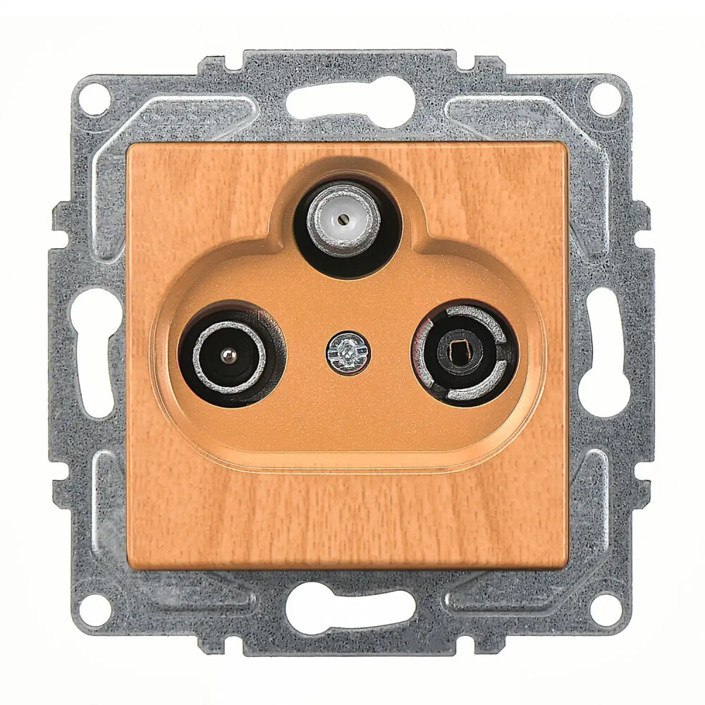 TV-R-SAT Socket, Intermediate, Maple - Günsan Elektrik