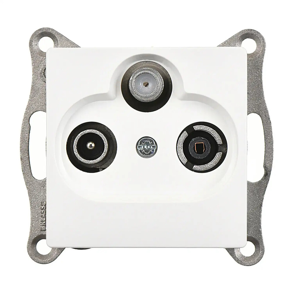 Visage Uydu Prizi Geçişli (Sat-TV-Radyo), Beyaz (Mekanizma + Tuş/Kapak) - Günsan Elektrik