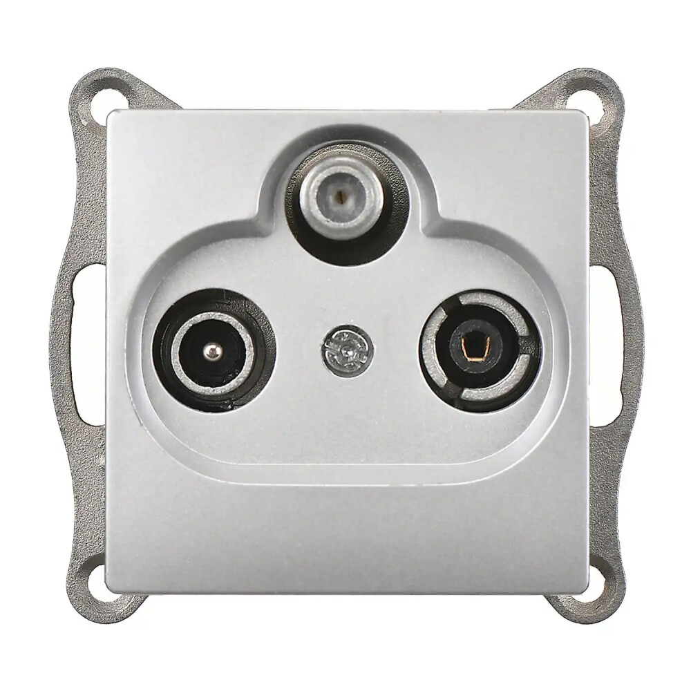 Visage Uydu Prizi Geçişli (Sat-TV-Radyo), Gümüş (Mekanizma + Tuş/Kapak) - Günsan Elektrik