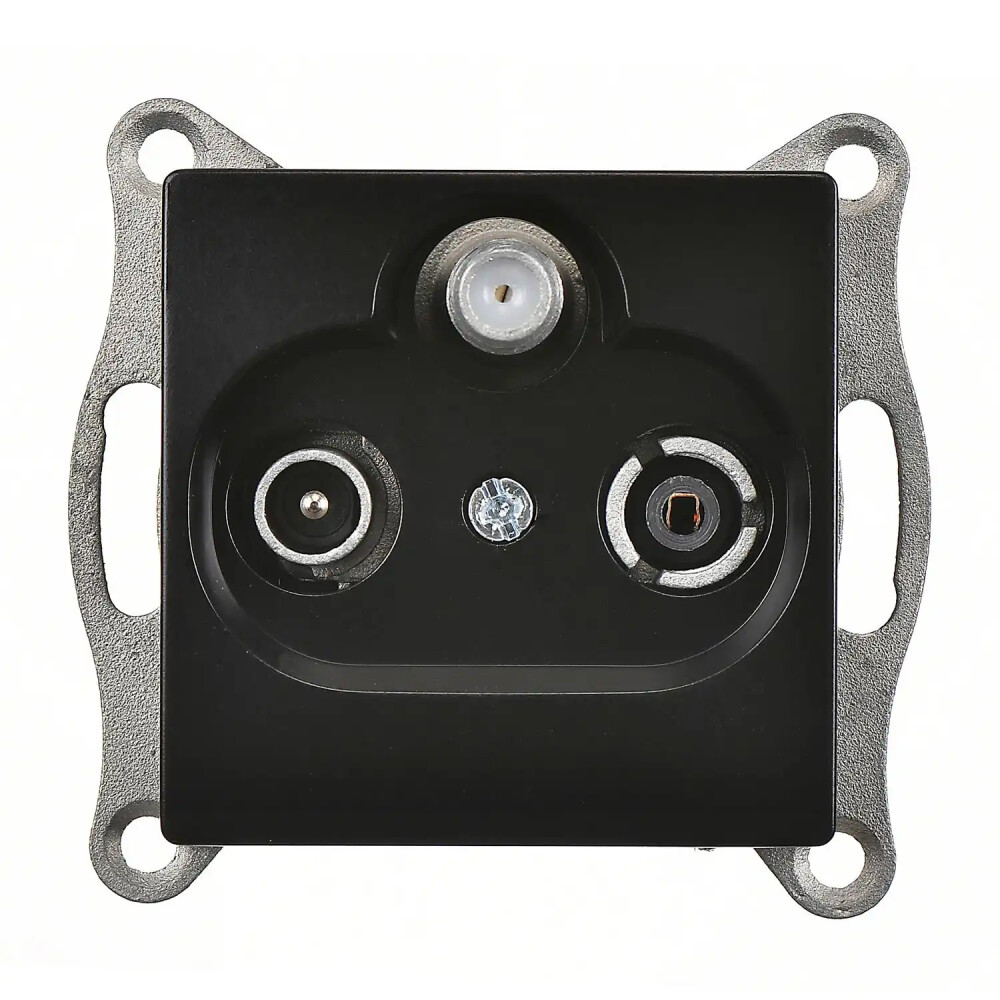 TV-R-SAT Socket, Intermediate, M.Black - Günsan Elektrik