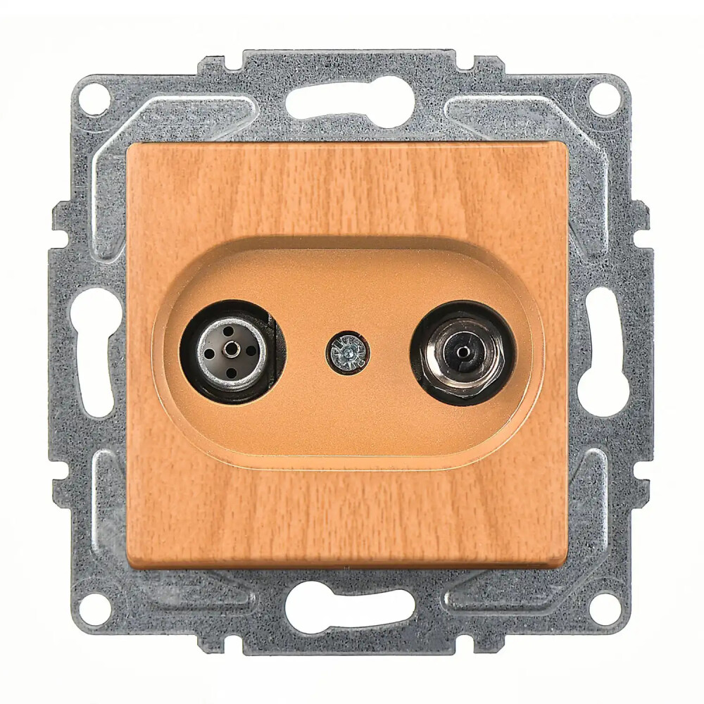 Visage Uydu Prizi Sonlu (Alcad Sat-TV), Akçaağaç (Mekanizma + Tuş/Kapak) - Günsan Elektrik