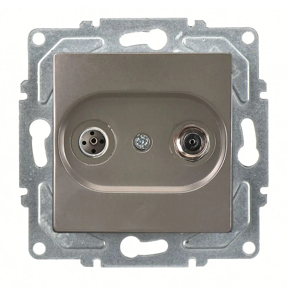 Visage Uydu Prizi Sonlu (Alcad Sat-TV), Mocha (Mekanizma + Tuş/Kapak) - Günsan Elektrik