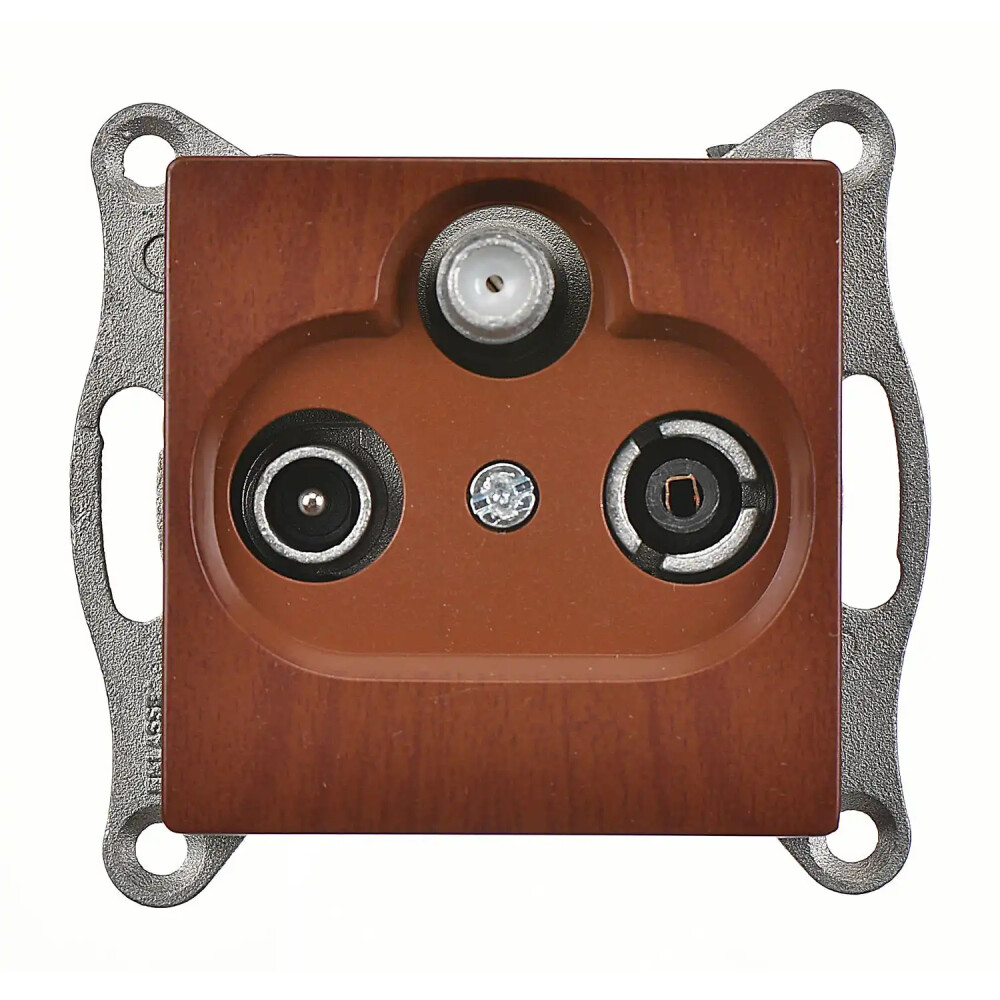 TV-R-SAT Socket, Ending, Walnut - Günsan Elektrik