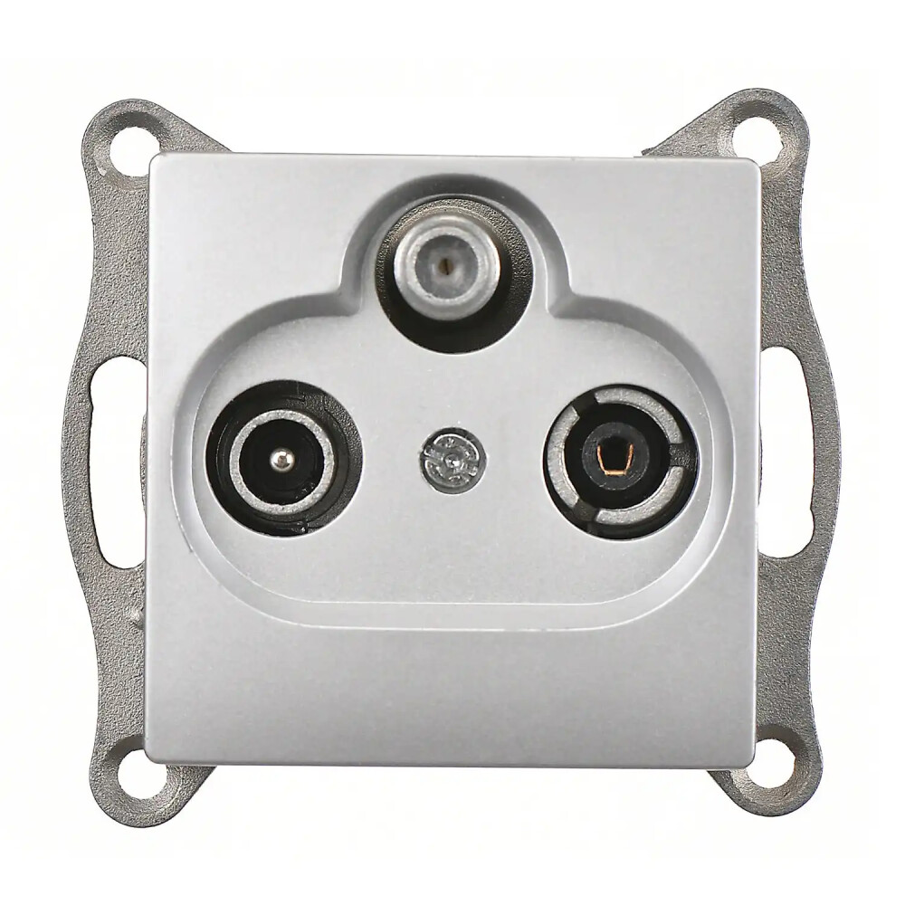 Visage Uydu Prizi Sonlu (Sat-TV-Radyo), Gümüş (Mekanizma + Tuş/Kapak) - Günsan Elektrik