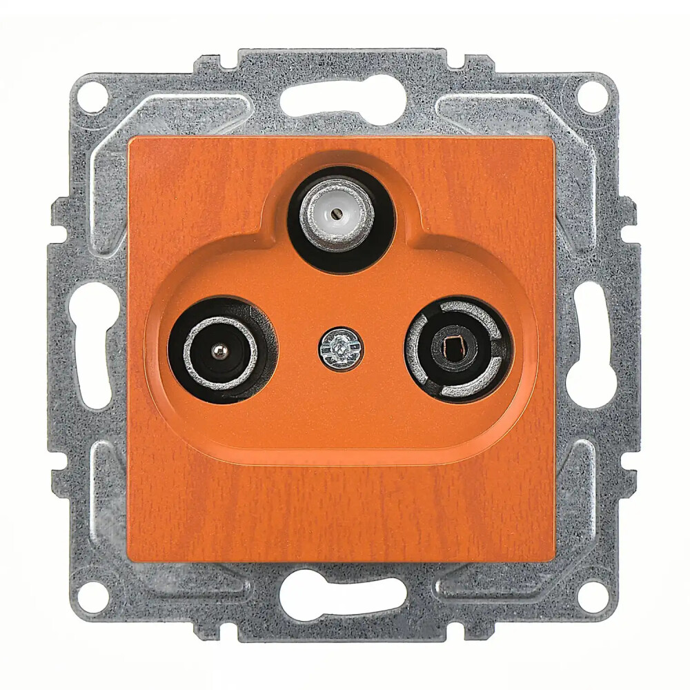 TV-R-SAT Socket, Ending, Oak - Günsan Elektrik