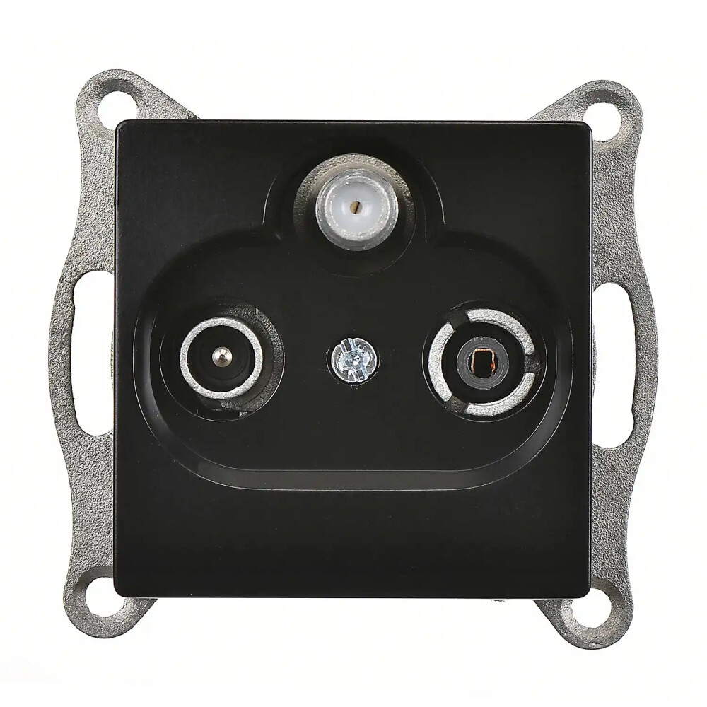 TV-R-SAT Socket, Ending, M.Black - Günsan Elektrik