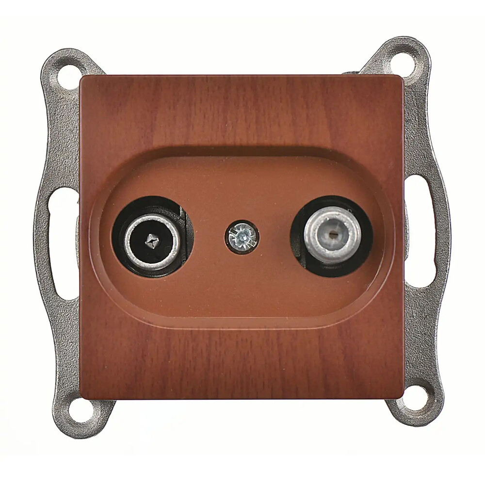 TV-SAT Socket, Ending, Walnut - Günsan Elektrik