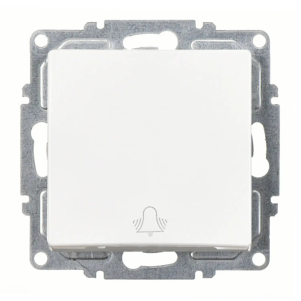 Push Button with Bell Symbol, White - Günsan Elektrik