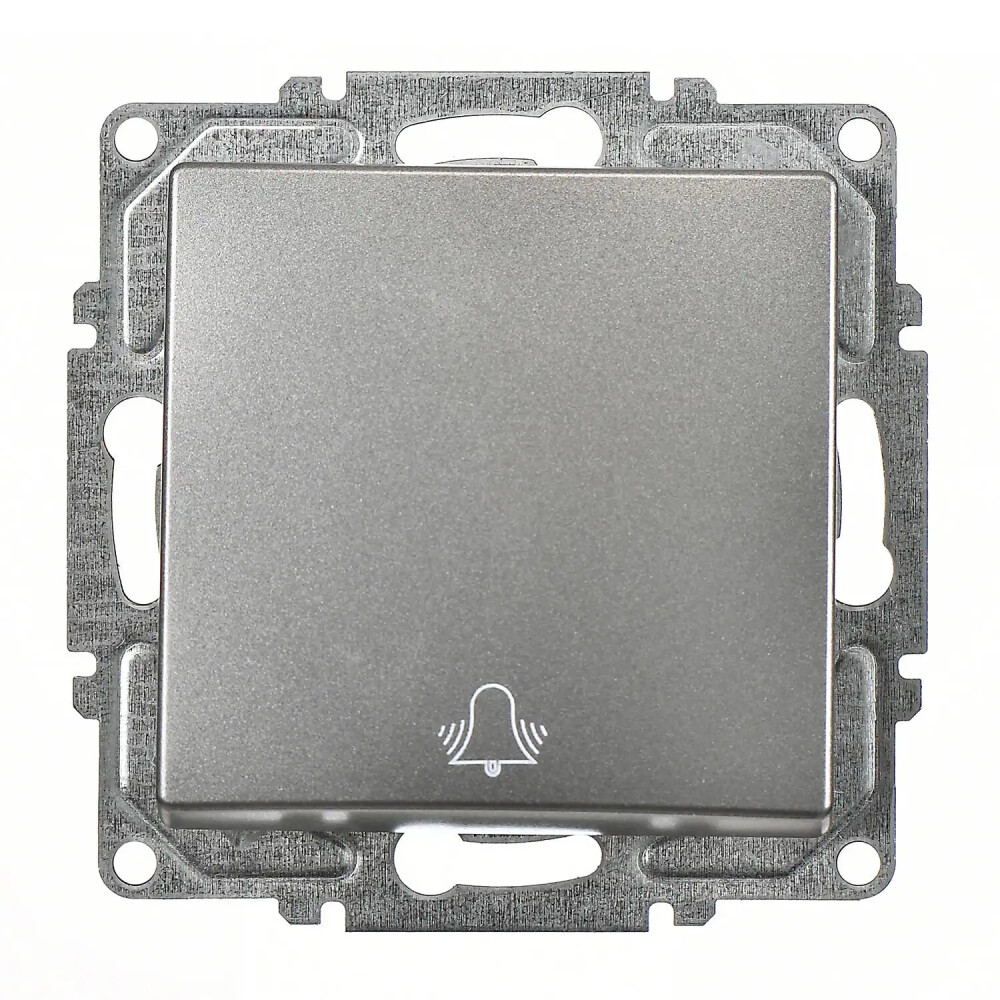 Push Button with Bell Symbol, Smoked Gray - Günsan Elektrik