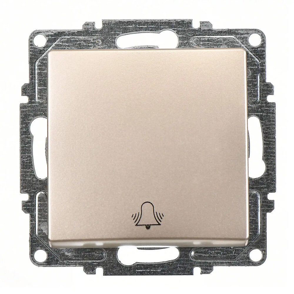 Visage Zil Butonu (klipsli), Metalik Bej (Mekanizma + Tuş/Kapak) - Günsan Elektrik