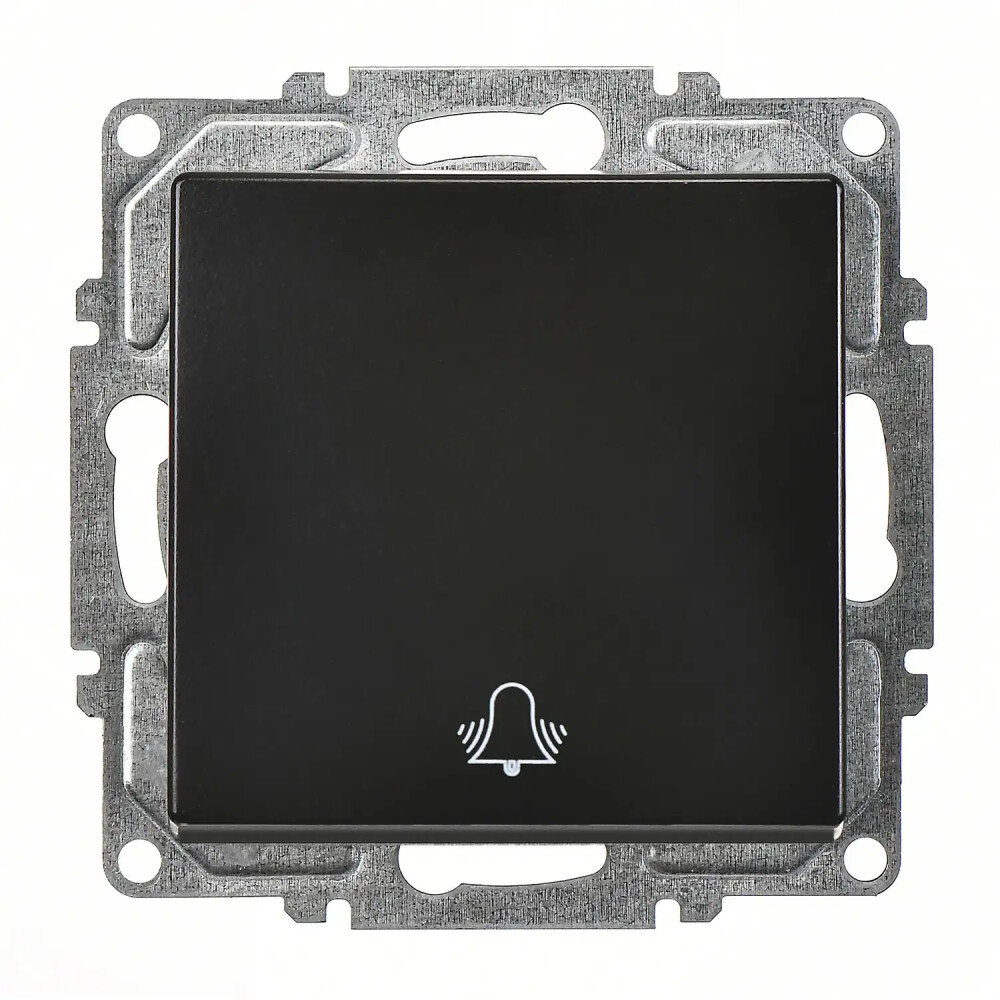 Visage Zil Butonu, Metalik Siyah (Mekanizma + Tuş/Kapak) - Günsan Elektrik