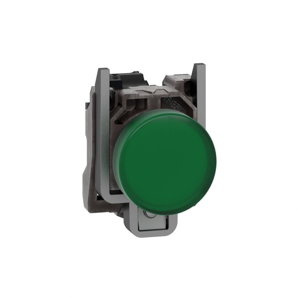 XB4BVG3 - Işıklı Buton, Harmony XB4, Gri Plastik, Yeşil, 22 Mm, Entegre LED, Düz Lens, 110–120 V AC - 1