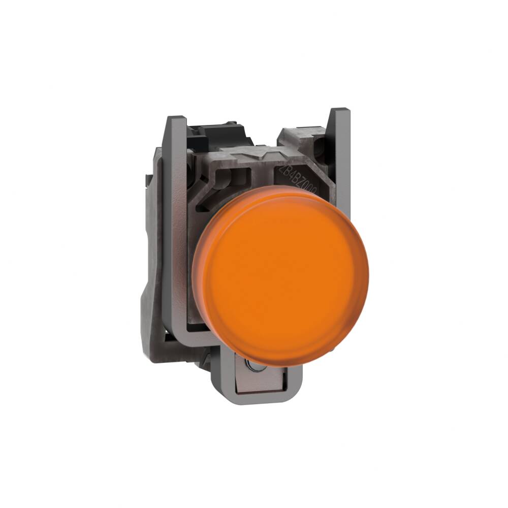 XB4BVG5 - Işıklı Buton, Harmony XB4, Gri Plastik, Turuncu, 22 Mm, Entegre LED, Düz Lens, 110-120V AC - 1